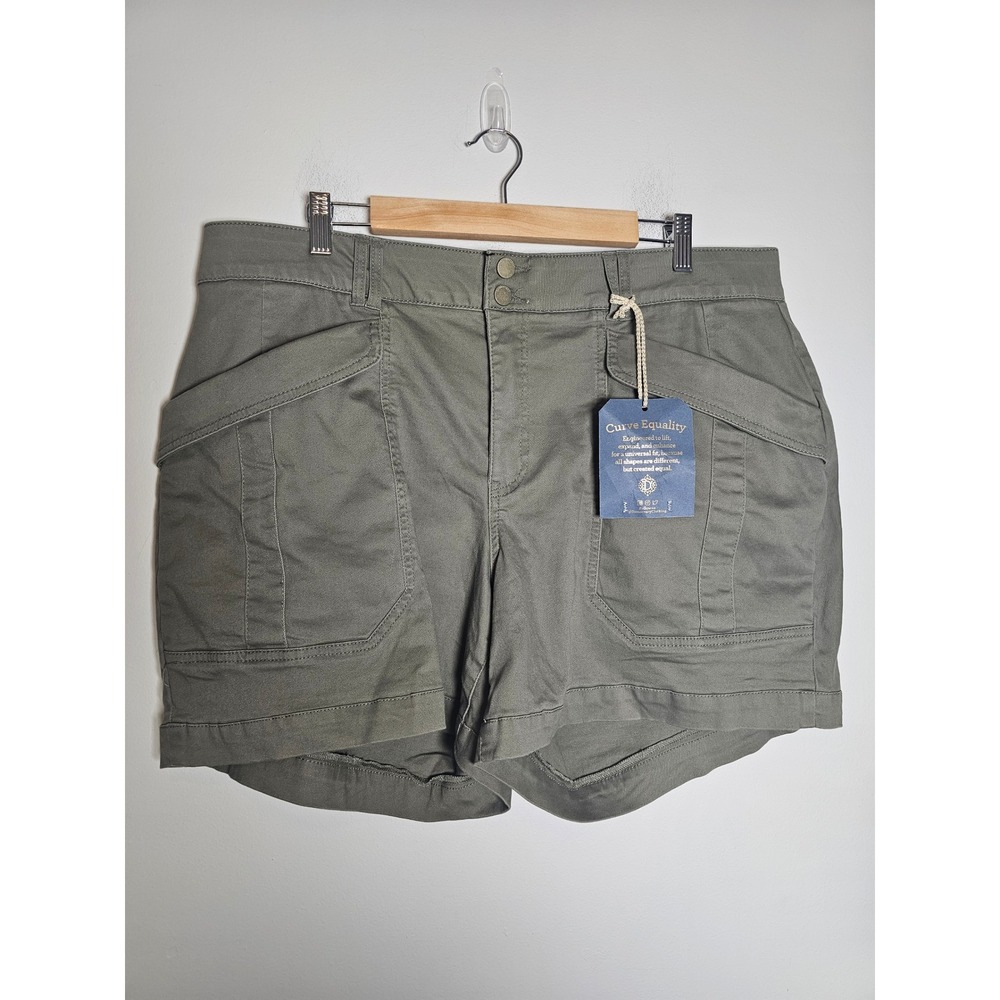Utility Democracy Ab-solution Shorts Women 20W Olive Green Stretch Cargo Curve